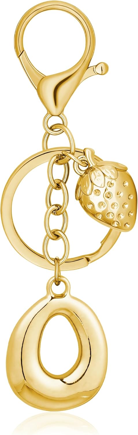 Gold Bubble Heart Initial Bag Charms for Handbags – Cute Initial Letter Keychain for Women, Purse Charms, Gold Gift