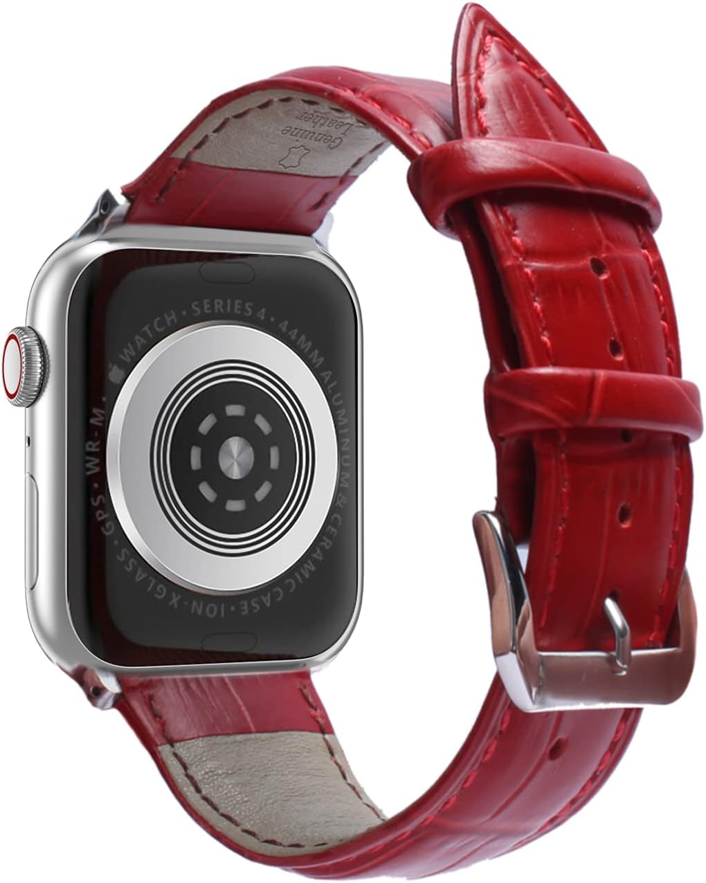 Waloo Genuine Leather Crocodile Embossed Design Alligator Replacement Watch Band Compatible With Your Apple Watch Series 10/9/8/7/6/5/4/3/2/1/SE/Ultra Fits Sizes 38mm, 40mm, 41mm, 42mm, 44mm, 45mm, 46mm, 49mm