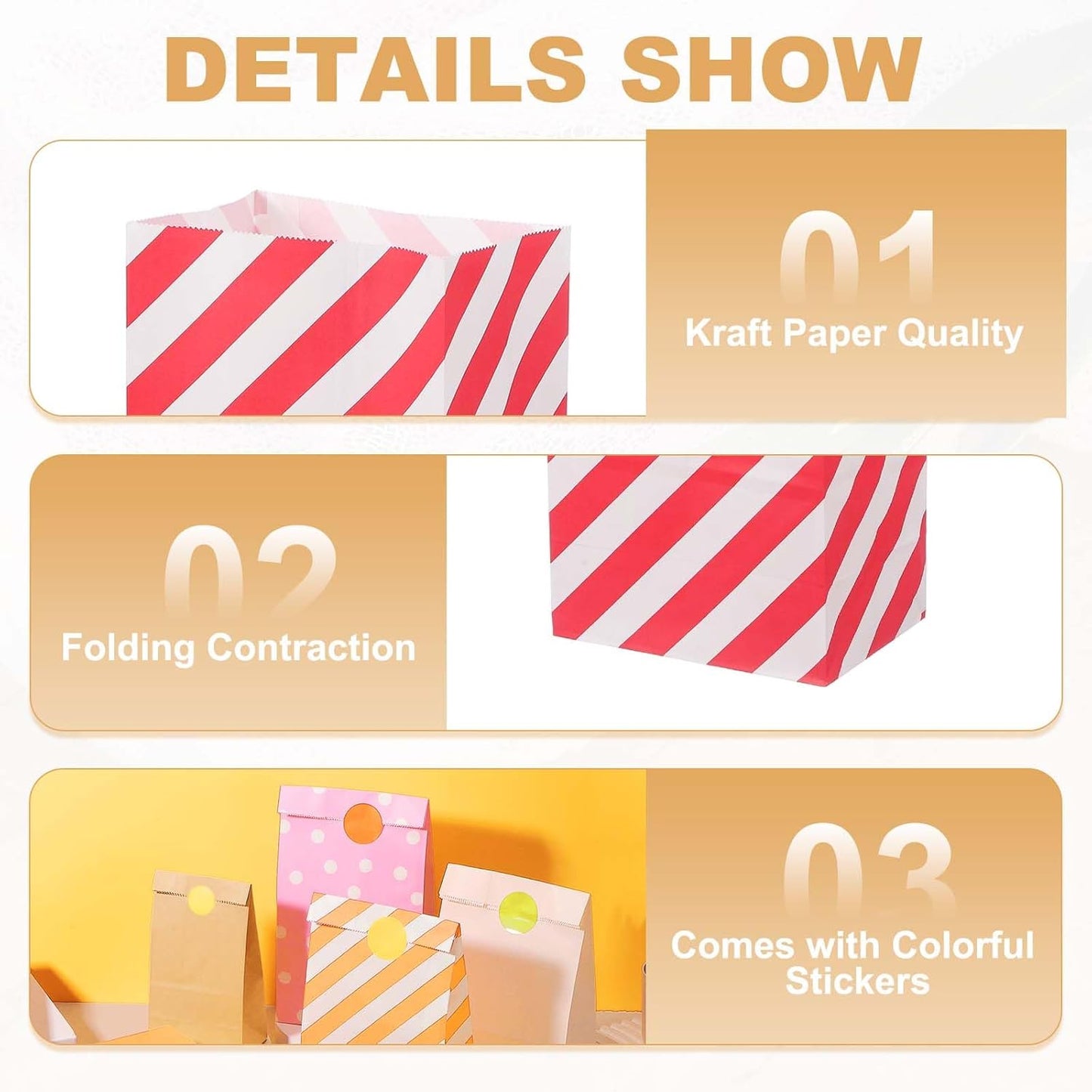 PATIKIL Party Favor Bag, 24 Pcs 5.1x3.1x9.4 Inch Medium Paper Candy Bags Gift Treat Celebration Halloween Goody Birthday Wedding Party with Stickers, Red Twill
