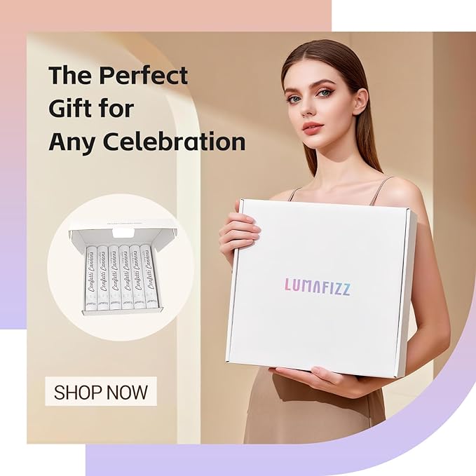 [6 Pack] 12 Inch Biodegradable White Confetti Poppers | Confetti Cannons for Wedding Celebration, Birthday PartyChristmas Eve and New Year Celebration