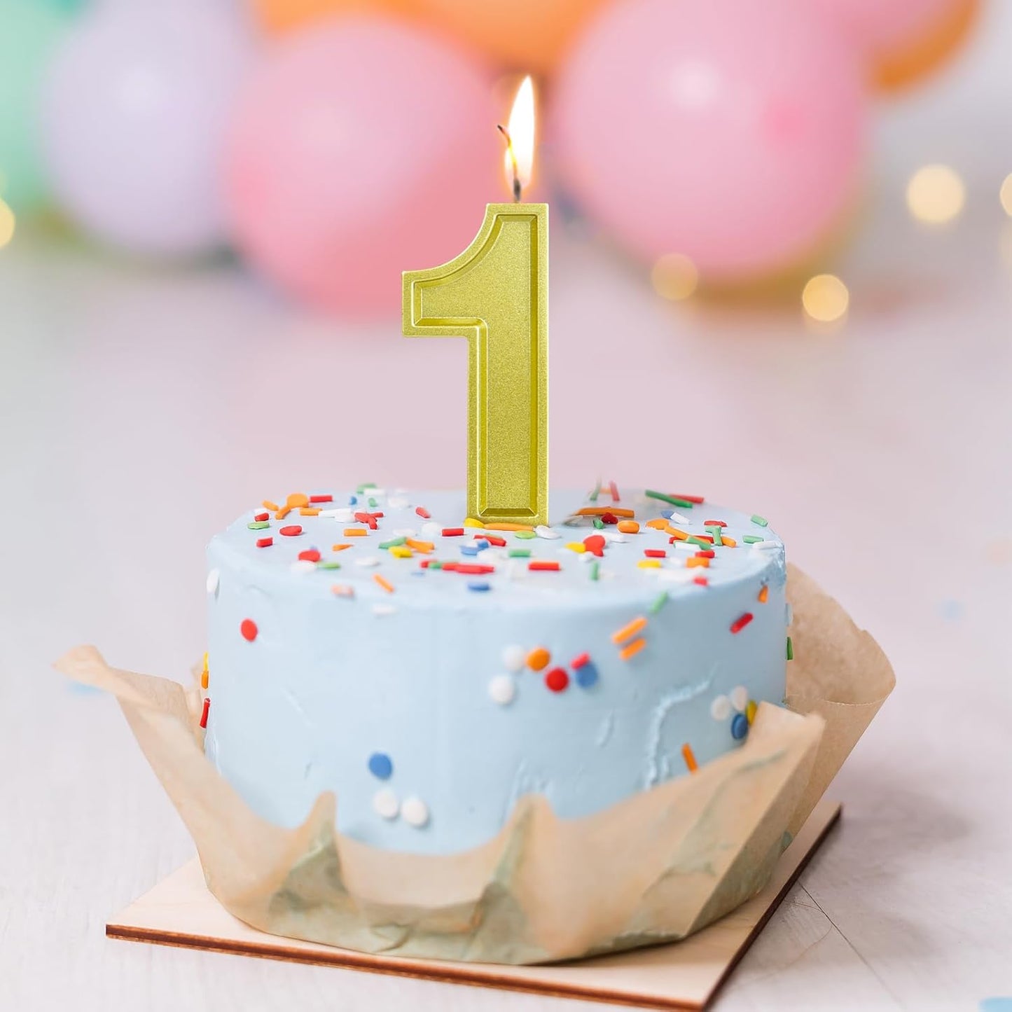 BEAN LIEVE Gold Birthday Candles Number 1, Gold Number Candles, Cake Number Candles for Birthday Parties and Wedding Anniversary Celebrations