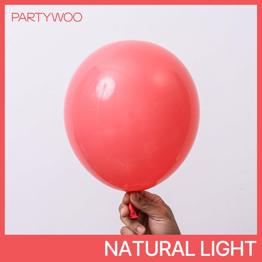 PartyWoo Coral Balloons 100 pcs Different Sizes of 36 18 12 10 5 Inch Coral Pastel Red Watermelon Pink Latex Helium Balloon Arch Kit Garland for Wedding Summer Birthday Party Decorations Pink-Q11