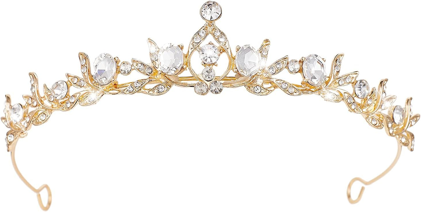 Crystal Tiaras & Crowns for Women, Bride Royal Queen Headband Princess Headpieces for Birthday Cake Crown & Prom Pageant Party