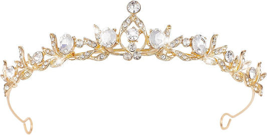 Crystal Tiaras & Crowns for Women, Bride Royal Queen Headband Princess Headpieces for Birthday Cake Crown & Prom Pageant Party