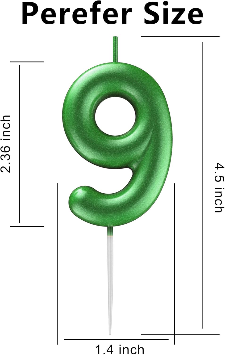 Green Number 9 Candle Happy Birthday 3D Number Candles for Birthday Cake Party Decoration Wedding Anniversary Celebration Supplies