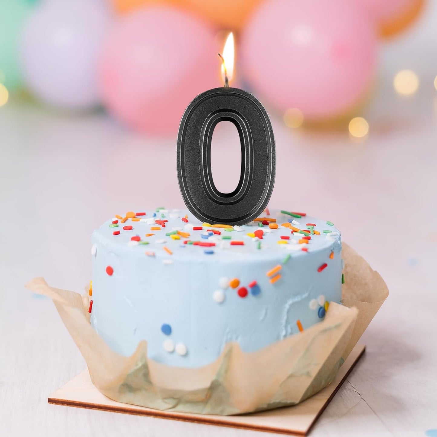 BEAN LIEVE Black Birthday Candles Number 0, Black Number Candles, Cake Number Candles for Birthday Parties and Wedding Anniversary Celebrations