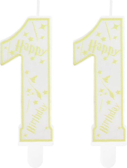 Magical Wizard Party Birthday Candles Number 11 Candle Cake Topper Wizard School Themed Happy 11th Birthday Cake Decorations for Boys Girls Kids Party Favor Supplies Decorations Gifts
