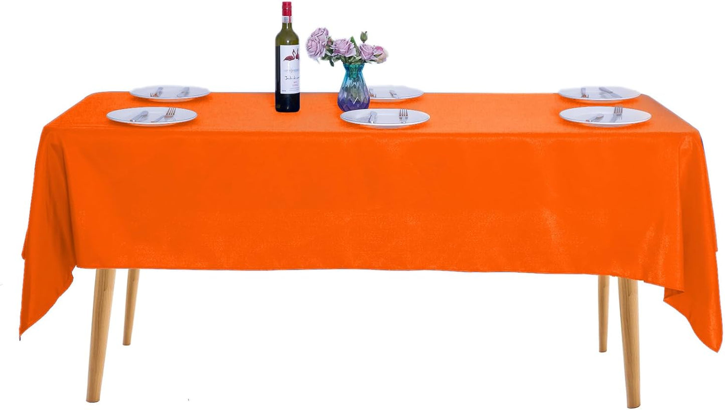 Ascoza 2pack 60x102 Inch Orange Rectangular Tablecloth 6 Feet Table Cloth in Polyester Fabric for Wedding/Banquet/Restaurant/Parties