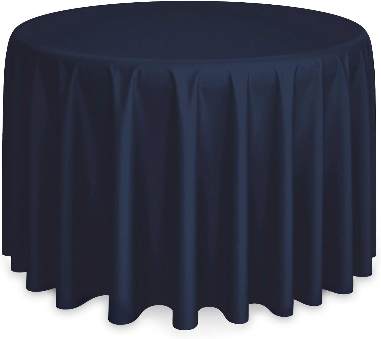 Lann's Linens - 120" Round Premium Tablecloth for Wedding/Banquet/Restaurant - Polyester Fabric Table Cloth - Navy Blue