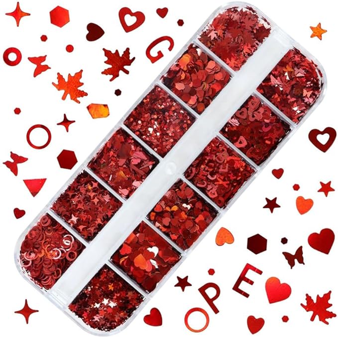 Heart Confetti, 2000pcs Red Heart Valentine's Party Table Decorations Happy Valentines Day Birthday Party Decor Supplies (maple)