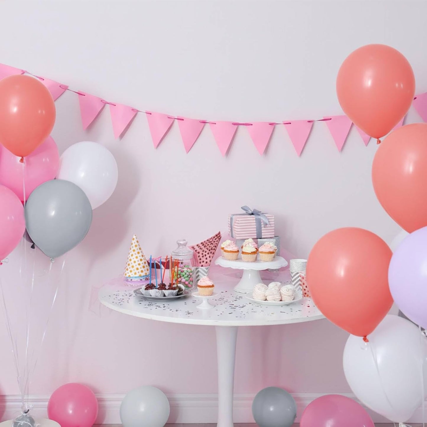 Hestya 100 Pieces 10 Inch Coral Balloons Latex Party Balloons Arch Garland Kit for Weddings, Bridal Shower, Graduation, Anniversary, Birthday Party Decoration