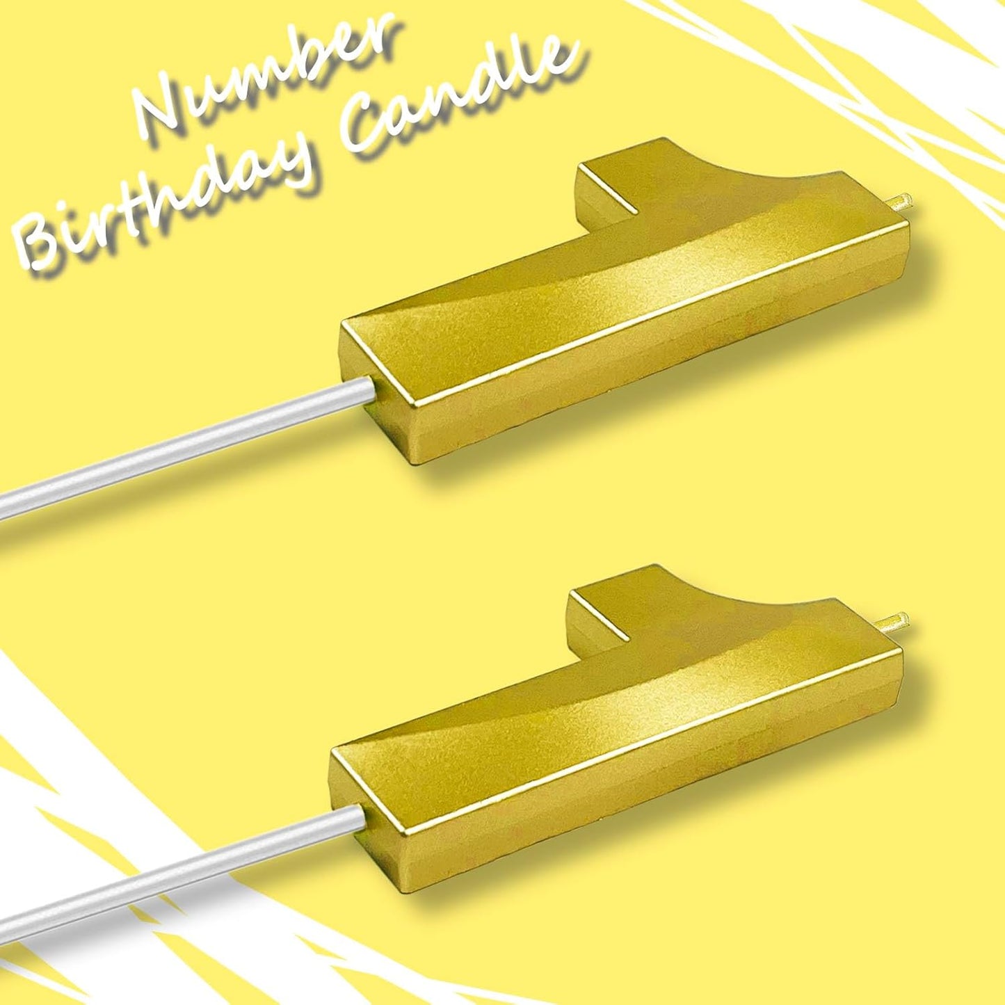 Gold Number 11 Candles, 3D Diamond 2.76 Inch Cake Topper Birthday Candles for Wedding Anniversary Cake Decorations, Happy Birthday Party Decorations
