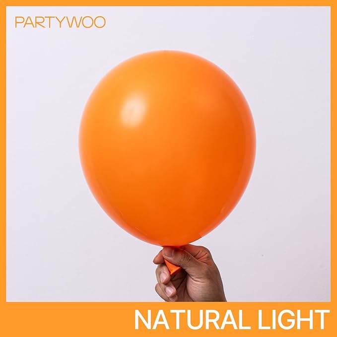 PartyWoo Orange Balloons 140pcs Different Sizes of 18 12 10 5 Inch Matte Fall Balloon Arch Kit Garland for Thanksgiving Halloween Little Cutie Baby Shower Birthday Party Decorations Orange-Y9