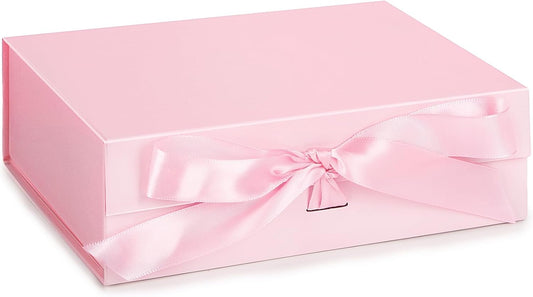 JOHOUSE Pink Gift Box, 10.5" x 7.5" x 3.1" Gift Boxes For Presents With Lids and Magnetic Closure Collapsible For Bridesmaid Proposal, Weddings, Anniversary Present