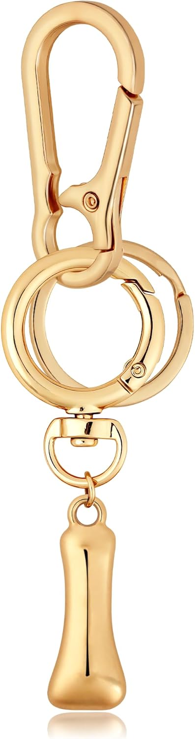 Gold Bubble Heart Initial Bag Charms for Handbags – Cute Initial Letter Keychain for Women, Purse Charms, Gold Gift