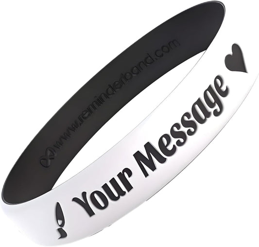 Reminderband Custom 100% Silicone Luxe Wristbands – Personalized Motivational Bracelets, Bulk Rubber Bands for Events, Fundraisers, Awareness, Gifts - Hypoallergenic Bands