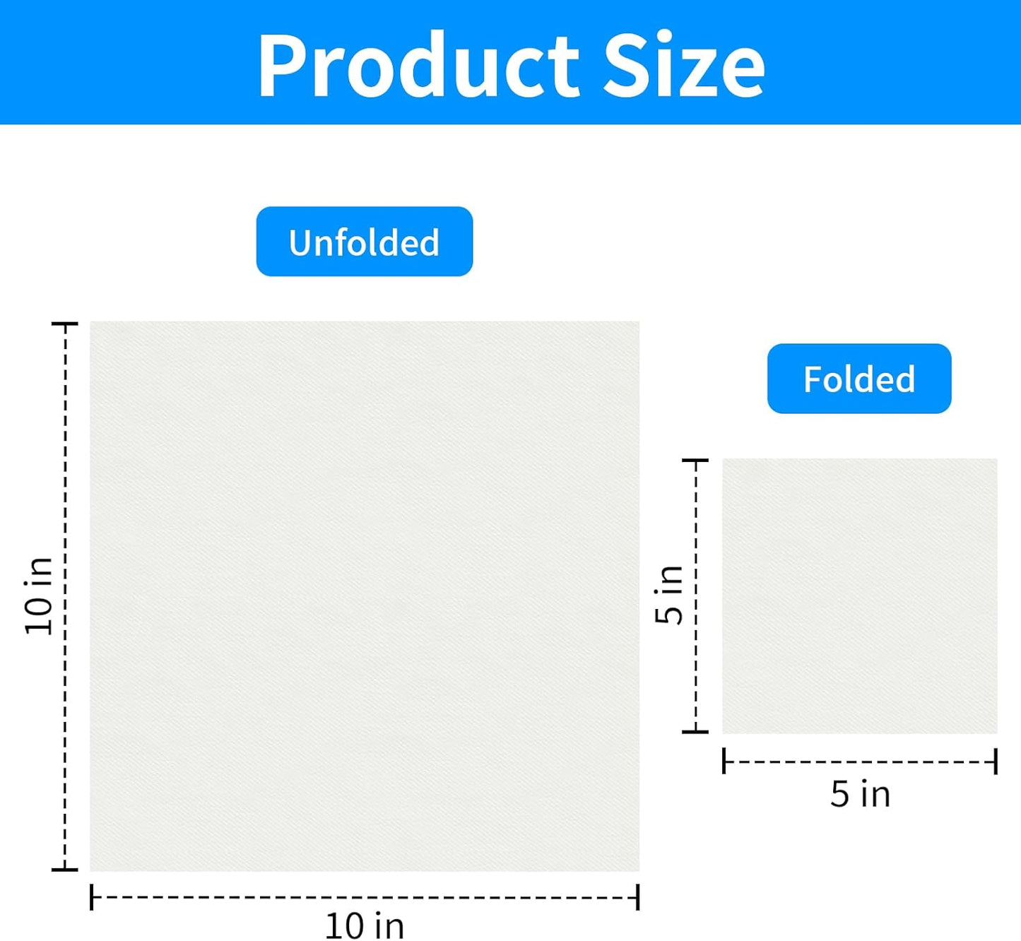 White Linen-Feel Beverage Napkins - 200PCS Disposable Cocktail Napkins, Soft & Absorbent, 1/4 Fold, 5" x 5" White Napkins Cloth for Bar, Café, Party, Wedding Or Event