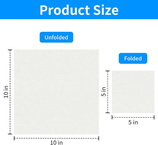 White Linen-Feel Beverage Napkins - 200PCS Disposable Cocktail Napkins, Soft & Absorbent, 1/4 Fold, 5" x 5" White Napkins Cloth for Bar, Café, Party, Wedding Or Event