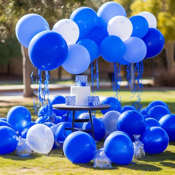 RUBFAC 120pcs Balloons for Birthday Baby Shower Graduation Anniversary Wedding Party Supplies Garland Arch Decoration,12 Inches,Royal Blue
