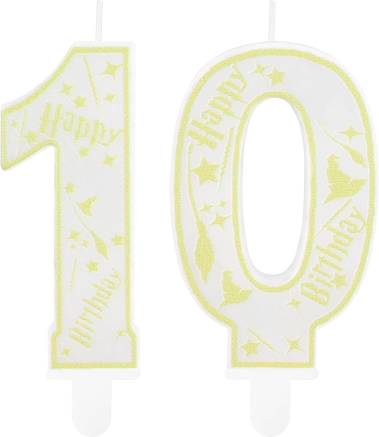 Magical Wizard Party Birthday Candles Number 10 Candle Cake Topper Wizard School Themed Happy 9th Birthday Cake Decorations for Boys Girls Kids Party Favor Supplies Decorations Gifts