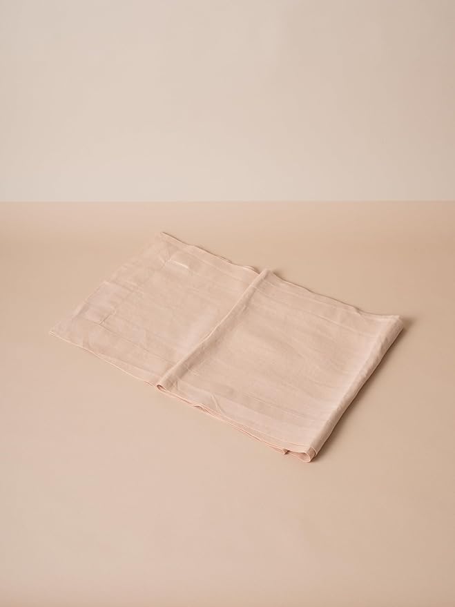100% Hemp Table Runner, Organic Linen Table Runner, Farmhouse Table Decor, Boho Home Decor (Peach Pink, 14 x 49 Inch)
