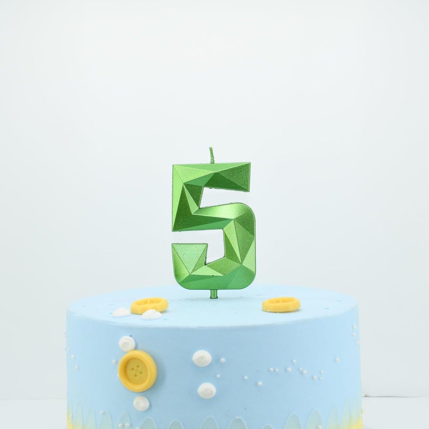DERVENTA Large Birthday Candle Number 3D Green 3.7 inch Party Celebration Anniversary Decoration Cake Topper 1 Piece (Number 50 Green)