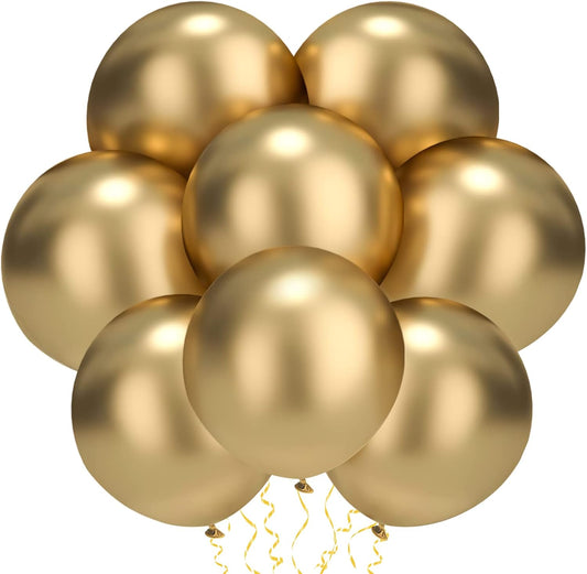 Gold Metallic Chorme Balloons Latex Party Balloons - 20 Pack 18 Inch Big Gold Balloons Large Round Helium Balloons for Baby Shower Wedding Graduation Birthday Gold Themed Party Decorations