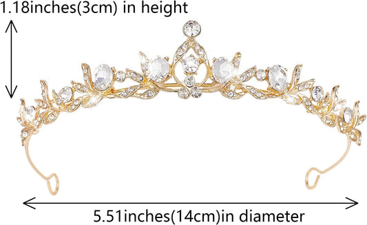 Crystal Tiaras & Crowns for Women, Bride Royal Queen Headband Princess Headpieces for Birthday Cake Crown & Prom Pageant Party