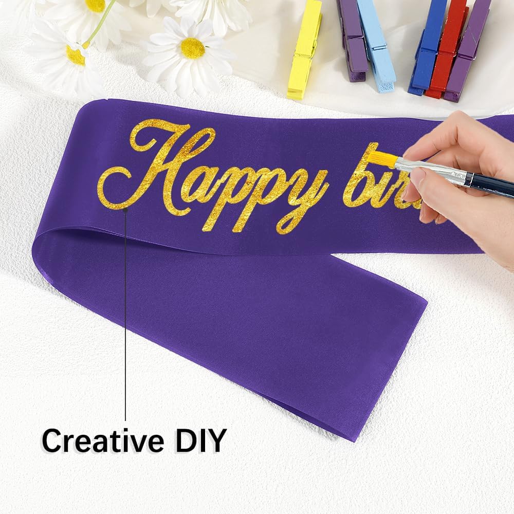 Blank Satin Sash Birthday Sash For Women Bride To Be Sash 12pcs Purple Sash Bachelorette Party Favors Sashes For Birthday, Graduation, Weeding, Beauty Pageant, Homecoming, DIY, Make Your Own Sahes