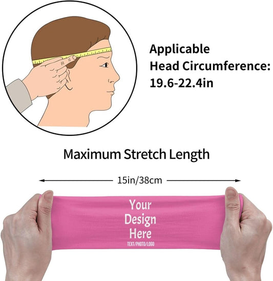 Custom Sweatbands for Men Women, Design Your Own Text Name Image Photo Personalized Sports Headbands