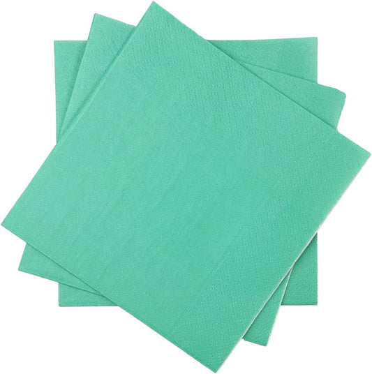 Teal Blue Cocktail Napkins 5 * 5inch disposable Beverage Napkin paper for Cocktail, Wedding, Dinner，Birthday Party Dessert Wine Paper Napkins（ 120 Count）