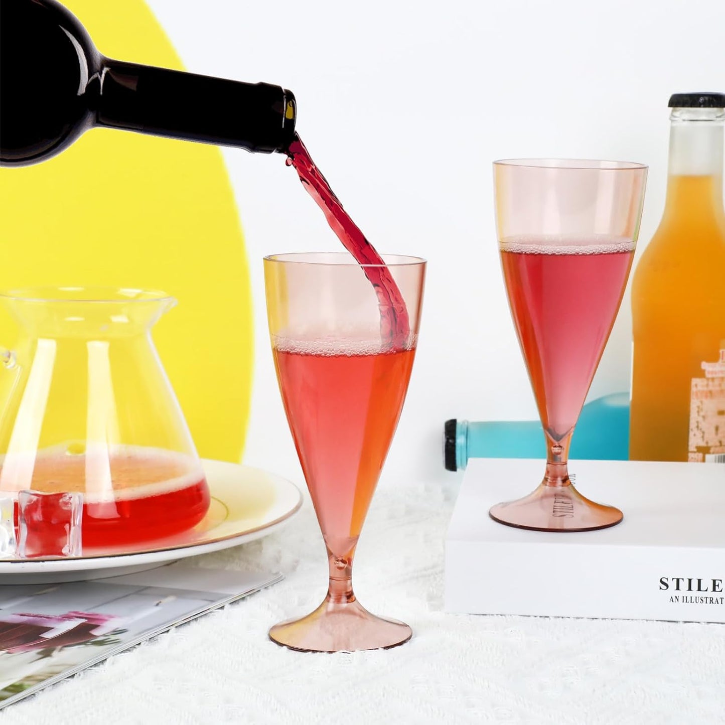 Champagne Flutes Plastic 16 Pack Stemless Champagne Flutes Shatterproof & Reusable Plastic Champagne Glasses BPA-Free Mimosa Glasses Perfect for Sparkling Wine Parties Christmas Events Dishwasher Safe