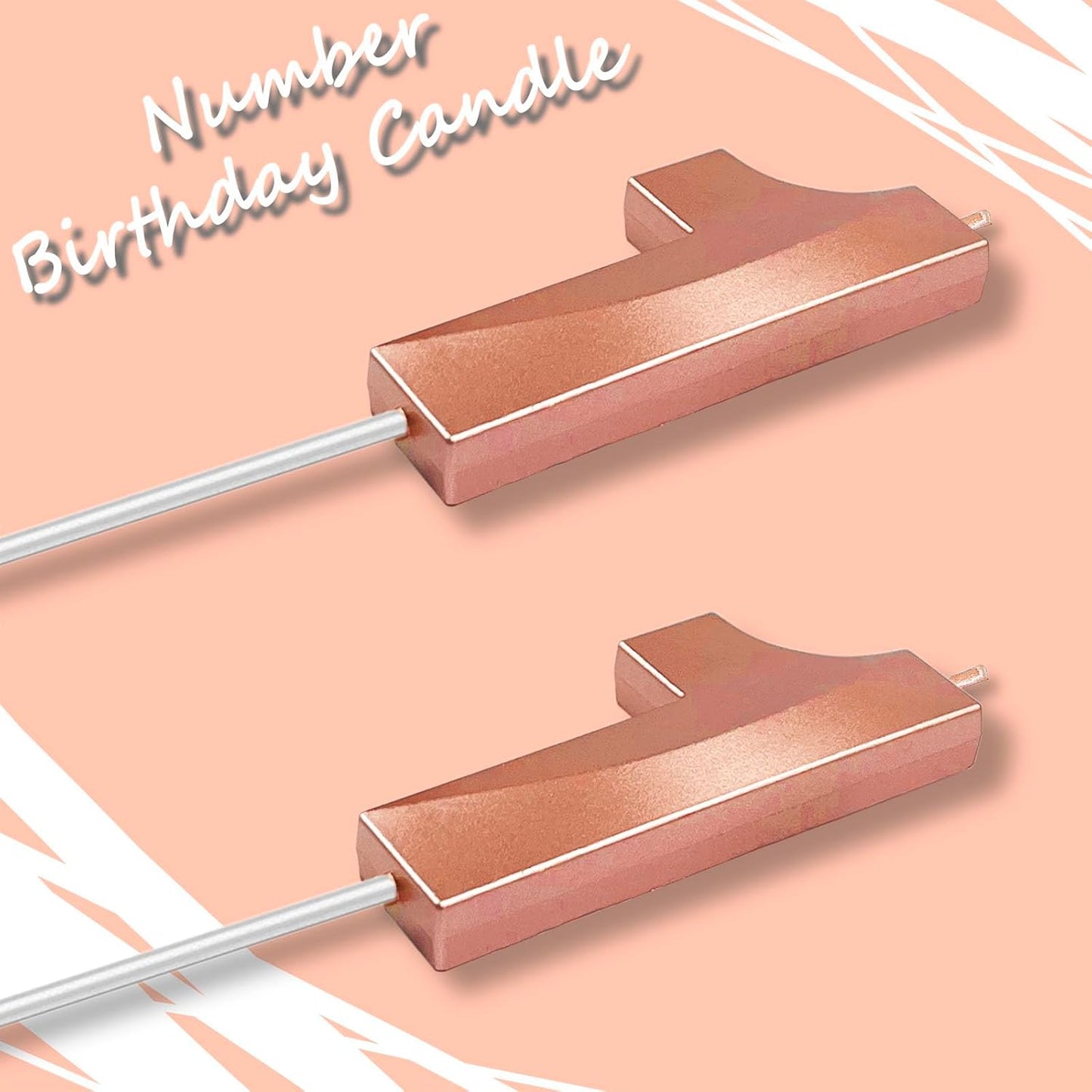 Rose Gold Number 11 Candle, 3D Diamond 2.76 Inch Number Birthday Cake Candles for Wedding Anniversary Decoration Happy Birthday Party Celebration