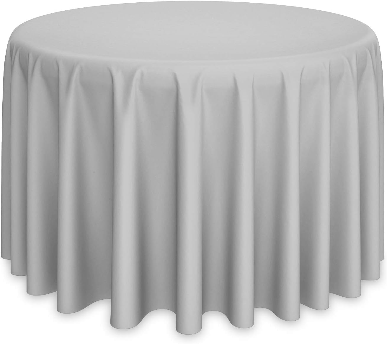 Lann's Linens - 108" Round Premium Tablecloth for Wedding/Banquet/Restaurant - Polyester Fabric Table Cloth - Silver