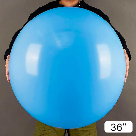 PartyWoo Light Blue Balloons 4 pcs 36 Inch Extra Large Big Jumbo Giant Baby Pastel Sky Aqua Blue Balloons for Graduation Baby Shower Gender Reveal Weddings Birthday Party Decorations Blue-Y20
