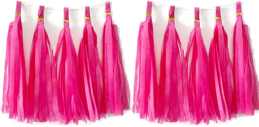 Tissue Paper Tassels Paper Tassels Garland Banner Table Decor Party Tassels Banner Wedding Birthday Baby Shower Nursey Party Decorations Supplies (20, Rose Red)