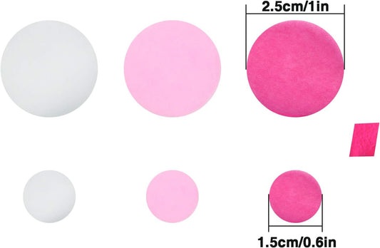 TecUnite Round Tissue Paper Table Confetti Dots for Wedding Birthday Party Decoration, 1.76 oz(Pink Rose Red Confetti,1.5 cm plus 2.5 cm)