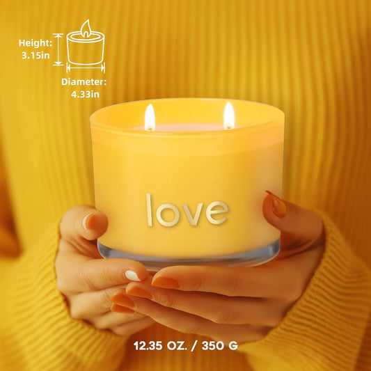KONNI 2 Wick Vanilla Love Scented Candles for Home, Relaxing Soy Candles, 12.35oz Luxury Love Aromatherapy Candle for Women Men, 60 Hours Long Lasting Candle, Clean Burning Jar Candle, Romantic Gifts