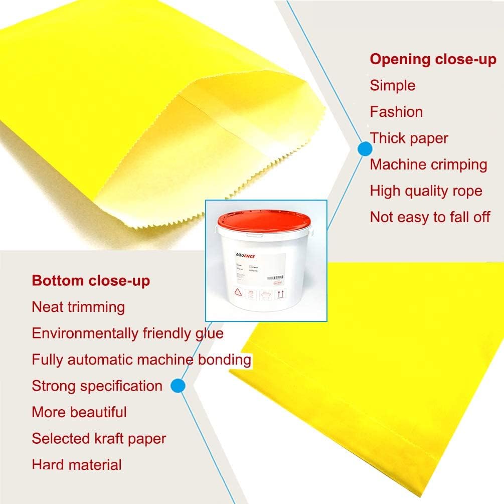 AZOWA Yellow Paper Treat Bags 6 x 4 Yellow Paper Candy Bags for Candy Buffet (100 CT, 6 x 4 IN)