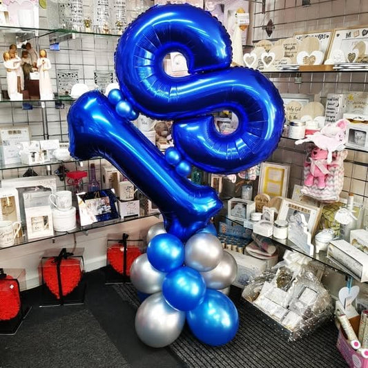 40 Inch Night Blue 1 Balloon for First Birthday, 1st Number Balloons Birthday Decorations for Girl Kids Toddler Baby, One Giant Number 1 Balloon