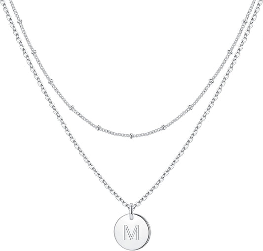 IEFWELL Stocking Stuffer for Teen Girls - Necklaces for Women Girls, 14K Gold-Plated Double Side Engraved Hammered Coin Necklaces, Layered Necklace Jewelry Pendant Gifts for Teen Girls Kids