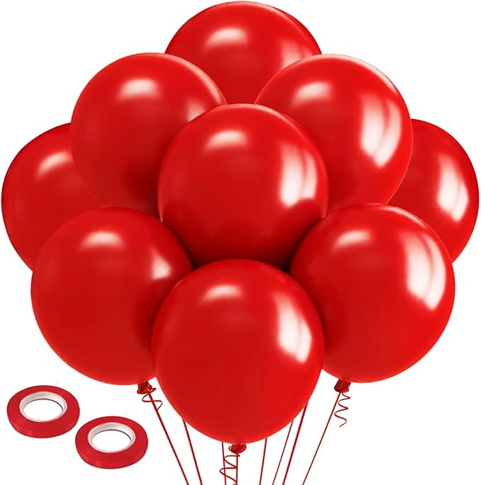 30 Pcs Red Balloons 18 Inch Large Latex Balloon Big Round Ballons globos rojos Red Party Decoration for Birthday Wedding Christmas Anniversary Valentine's Day 4th of July Halloween Bridal Shower