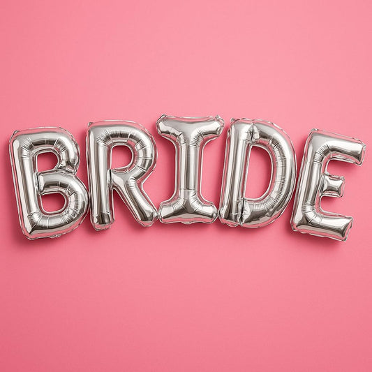 KatchOn, Giant Bride Balloons Silver - 40 Inch | Bachelorette Party Decorations | Silver Bride Balloons Bachelorette for Bridal Shower Decorations | Bridal Shower balloons