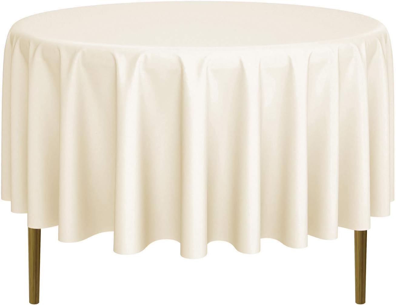Lann's Linens - 90" Round Premium Tablecloth for Wedding/Banquet/Restaurant - Polyester Fabric Table Cloth - Ivory