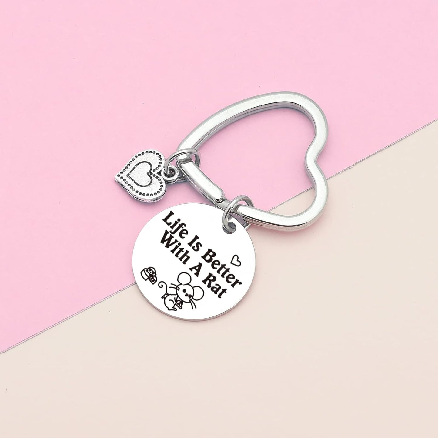 7RVZM Rat Gifts For Rat Lovers Keychain Rat Themed Gift Rat Owner Gift Animal Lover Keychain