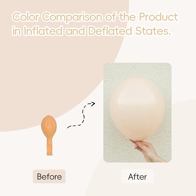 Nude Balloons 12 inch, Beige Latex Balloons 50pcs Party Balloons for Netural Baby Shower Gender Reveal Birthday Party Decorations