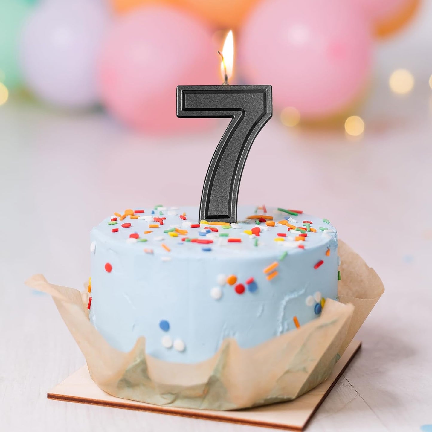 BEAN LIEVE Black Birthday Candles Number 7, Black Number Candles, Cake Number Candles for Birthday Parties and Wedding Anniversary Celebrations