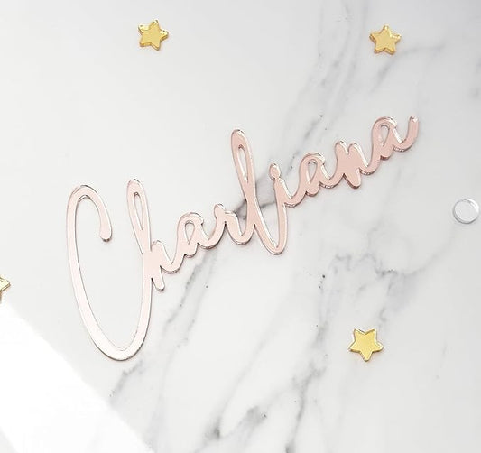 Custom Acrylic Cake Name Plaque | Cake Name Plate Plaque | Made in the USA | Cake Letters | Custom Cake Name Sign | Customizable Cake Topper Decoration for Birthday,BabyShower,Wedding