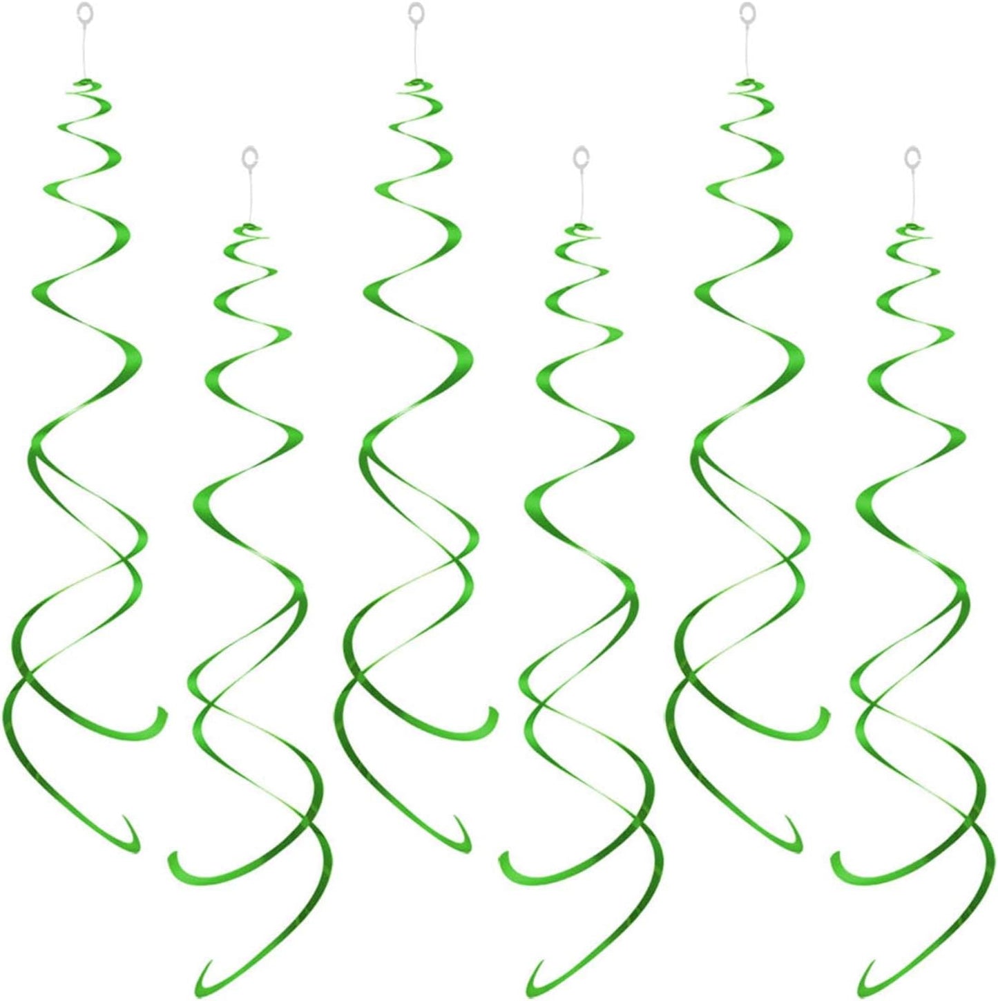 Party Swirl Decorations, Hanging Swirl for Ceiling Decorations, Green, Pack of 30