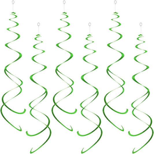 Party Swirl Decorations, Hanging Swirl for Ceiling Decorations, Green, Pack of 30